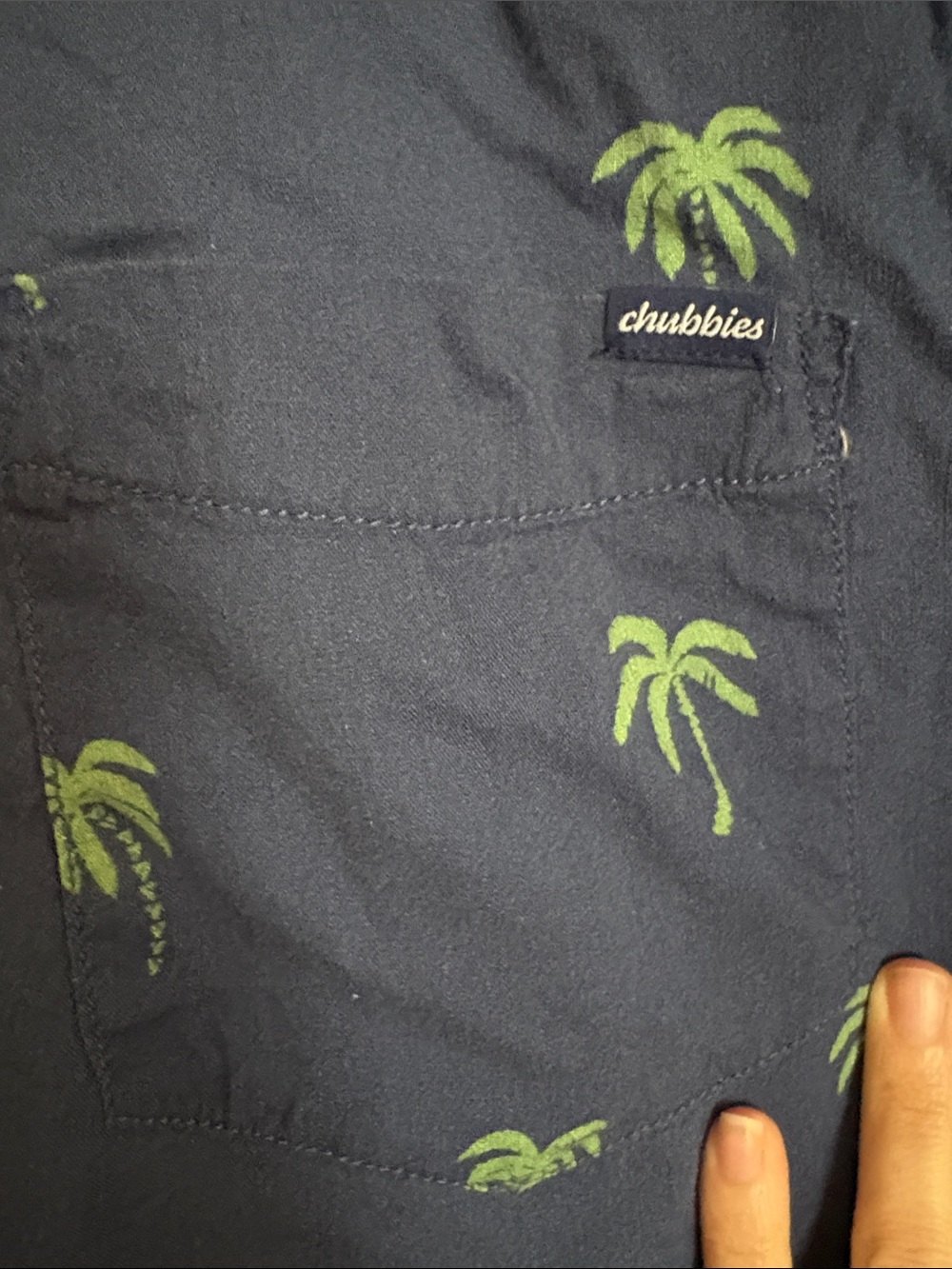 Chubbies Friday Navy Short-Sleeve Palm Print Button-Up Shirt - Picture 3 of 6